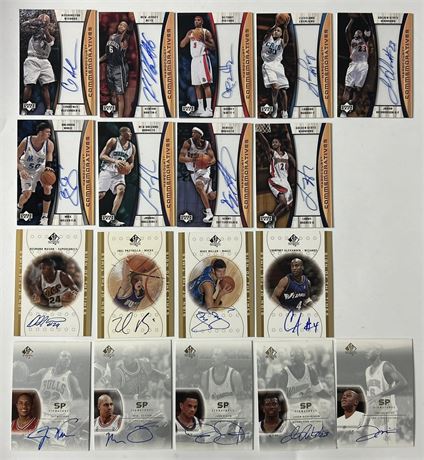 2002-2003 Upper Deck NBA Auto SP & Hardcourt Commemoratives Lot (18)
