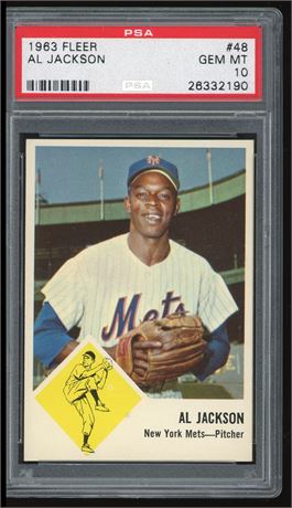 1963 Fleer #48 Al Jackson PSA 10 GEM MINT POP 5