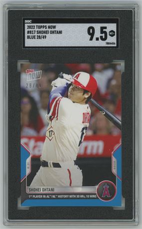 2022 Topps Now #817 Shohei Ohtani Blue 28/49 SGC 9.5 MINT+