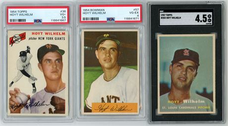 1954-1957 Topps Baseball Hoyt Wilhelm PSA/SGC Graded Lot (3)
