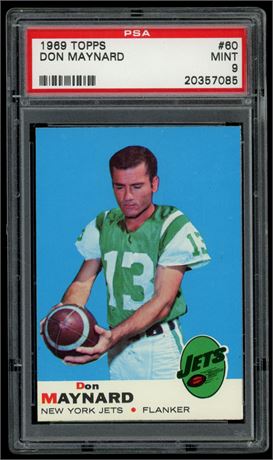 1969 Topps #60 Don Maynard PSA 9 MINT Highest