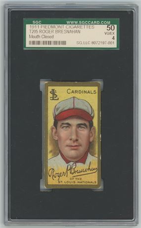 1911 T205 Piedmont Roger Bresnahan SGC 4 VGEX