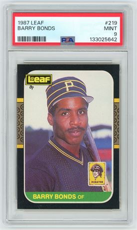 1987 Leaf #219 Barry Bonds RC PSA 9 MINT