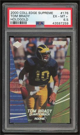 2000 Collectors Edge Supreme Tom Brady Hologold 1656/2000 PSA 6.5 EXMT+