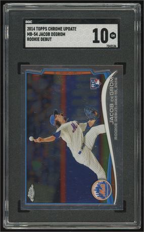 2014 Topps Chrome Update Jacob deGrom Rookie Debut SGC 10 GEM MINT