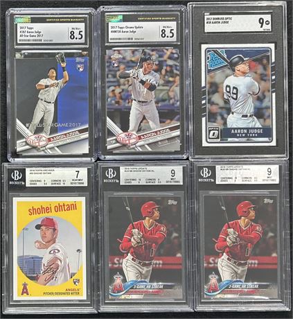 2017 Aaron Judge & 2018 Ohtani RC Graded Lot Mostly Topps