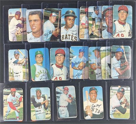 1970 Topps Super Baseball Raw Lot (20) w/ Clemente, Mays, and Rose All Low Grade