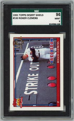 1991 Topps Desert Shield #530 Roger Clemens SGC 9 MINT