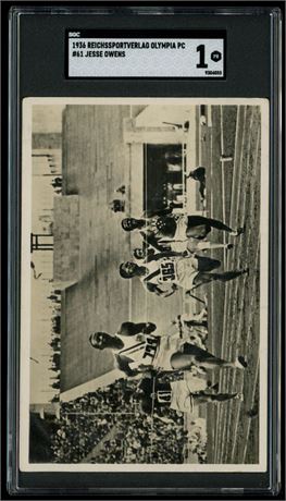 1936 Reichssportverlag Olympia PC #61 Jesse Owens SGC 1 POOR