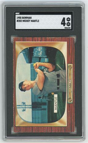 1955 Bowman #202 Mickey Mantle SGC 4 VGEX