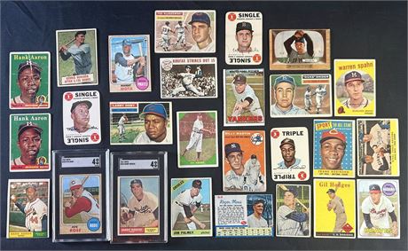 1952-1968 Baseball Stars Lot (26) w/ Mantle, Rose, and Koufax (READ)