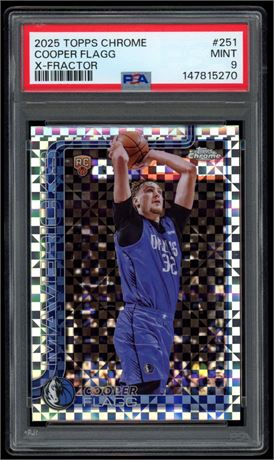 2025 Topps Chrome #251 Cooper Flagg RC X-Fractor PSA 9
