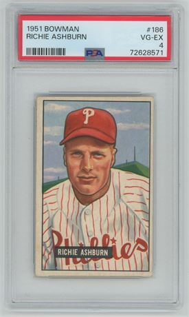 1951 Bowman #186 Richie Ashburn PSA 4 VGEX