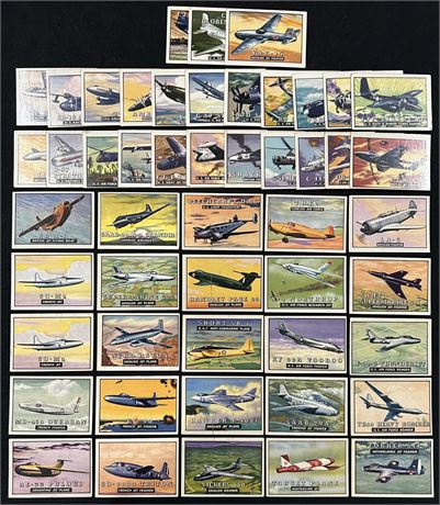 1952 Topps Wings Lot of (50) VGEX Average Condition 14 w/ Wax on Back