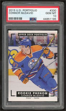 2015 Upper Deck Portfolio #330 Connor McDavid RC PSA 10 GEM MINT