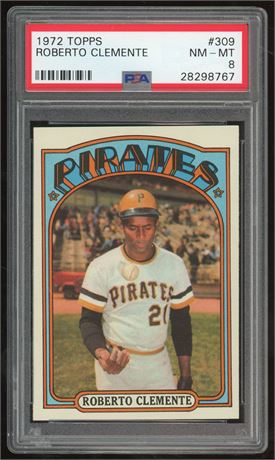 1972 Topps #309 Roberto Clemente PSA 8 NMMT