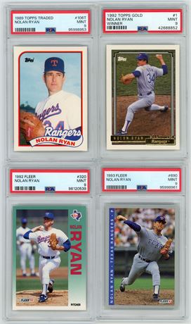 1989-1993 Nolan Ryan PSA 9 Graded Lot (4)