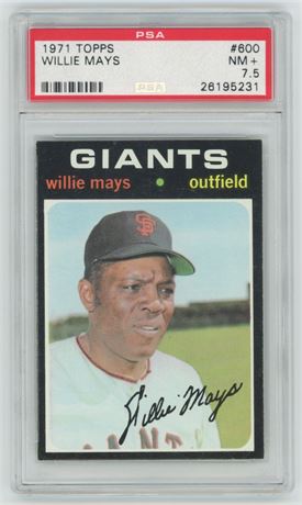 1971 Topps #600 Willie Mays PSA 7.5 NM+