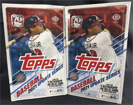 2021 Topps Baseball Update Series Hobby Box Lot (2) Factory Sealed