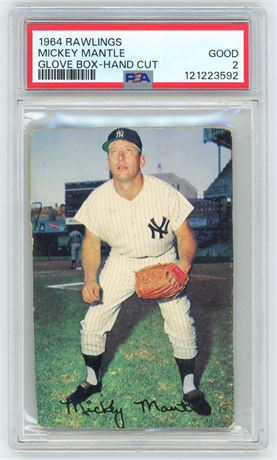 1964 Rawlings Mickey Mantle Glove Box Hand Cut PSA 2 GOOD RARE