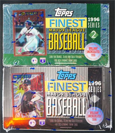 1996 Topps Finest Series 1 & 2 Baseball Box Lot (2) Factory Sealed