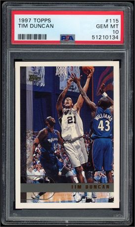 1997 Topps #115 Tim Duncan RC PSA 10