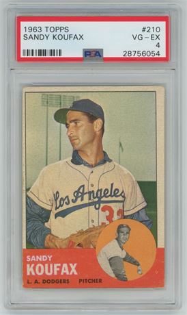 1963 Topps #210 Sandy Koufax PSA 4 VGEX