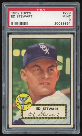 1952 Topps #279 Ed Stewart PSA 9 MINT Pop 6 Only 1 Higher RARE