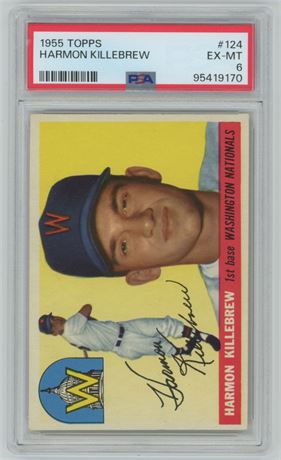 1955 Topps #124 Harmon Killebrew RC PSA 6 EXMT BEAUTY!