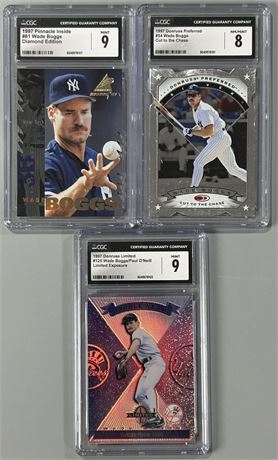 1997 Donruss/Pinnacle Wade Boggs CGC Graded Lot (3) w/ Die-Cuts