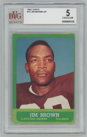 1963 Topps #14 Jim Brown SP BVG 5 EX