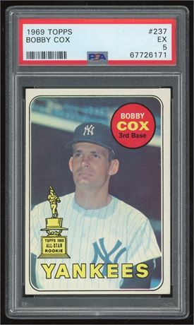 1969 Topps #237 Bobby Cox PSA 5 EX