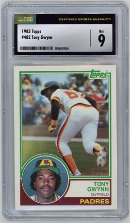 1983 Topps #482 Tony Gwynn RC CSG 9 MINT
