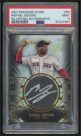 2021 Topps Diamond Icons Rafael Devers Silver Ink Auto 22/25 PSA 9 MINT