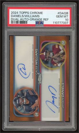 2024 Topps Chrome Daniels/Williams Dual Auto Orange Refractor 11/25 PSA 10