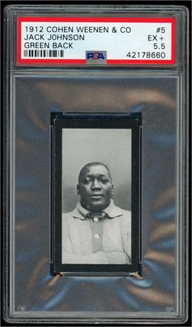 1912 Cohen Weenen & Co Jack Johnson Green Back PSA 5.5
