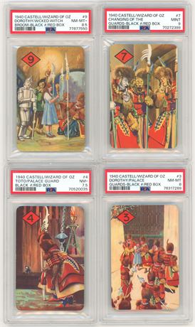 1940 Castell Wizard of Oz PSA Graded Lot (4) w/ Guards, Dorthy, and Toto