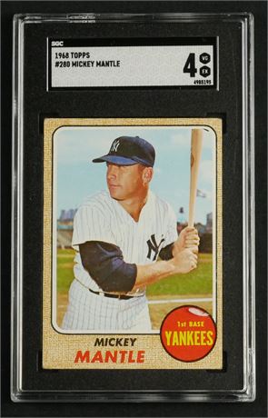 1968 Topps #280 Mickey Mantle SGC 4 VGEX