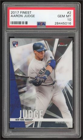 2017 Topps Finest #2 Aaron Judge RC PSA 10 GEM MINT