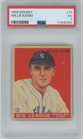 1933 Goudey #75 Willie Kamm PSA 3 VG