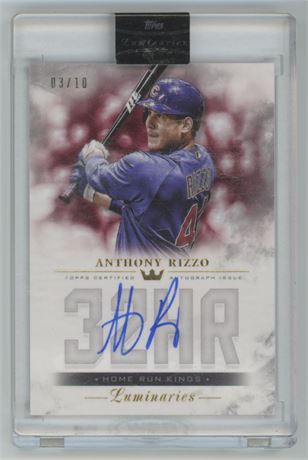 2018 Topps Luminaries Home Run Kings Anthony Rizzo Autograph 3/10