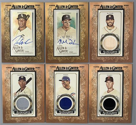 2020 Topps Allen & Ginter Mini Framed Relics/Auto Lot (6)