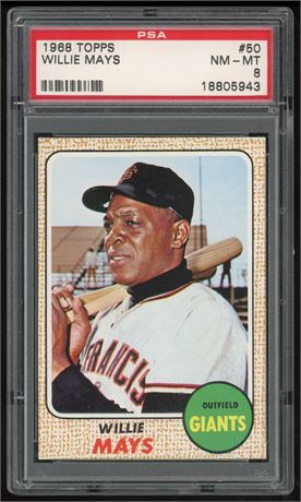 1968 Topps #50 Willie Mays PSA 8 NMMT