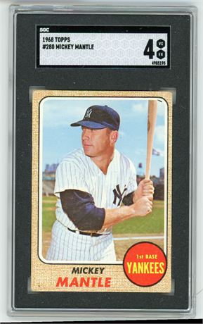 1968 Topps #280 Mickey Mantle SGC 4 VGEX