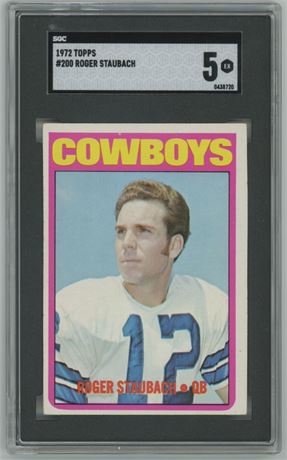 1972 Topps #200 Roger Staubach RC SGC 5 EX