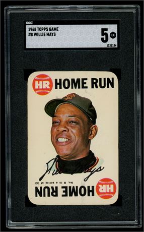 1968 Topps Game #8 Willie Mays SGC 5