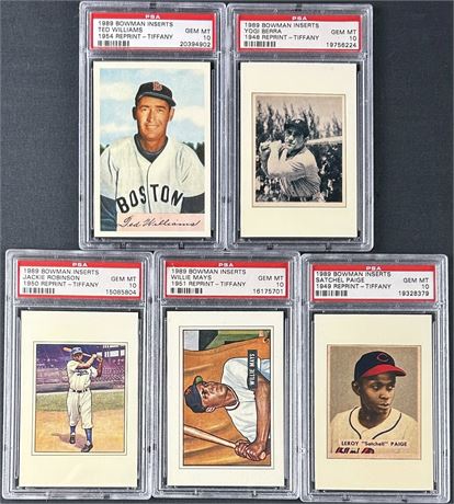 1989 Bowman Tiffany Inserts PSA Graded Lot (5) All PSA 10's GEM MINT