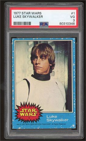 1977 Star Wars #1 Luke Skywalker RC PSA 3 VG