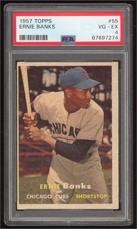 1957 Topps #55 Ernie Banks PSA 4 VGEX