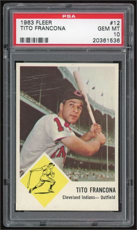 1963 Fleer #12 Tito Francona PSA 10 GEM MINT POP 5